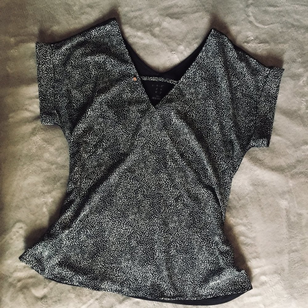 Black and White Blouse